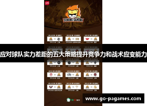 应对球队实力差距的五大策略提升竞争力和战术应变能力