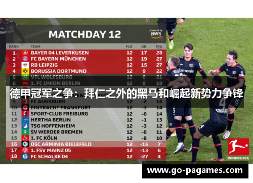 德甲冠军之争：拜仁之外的黑马和崛起新势力争锋